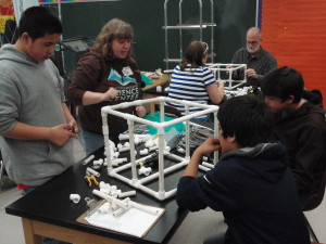 Cara Goodwin assists the St. Paul students building their ROV.