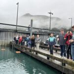 High school students at the harbor in Whittier testing their remotely operated vehicles (underwater robots) they build
